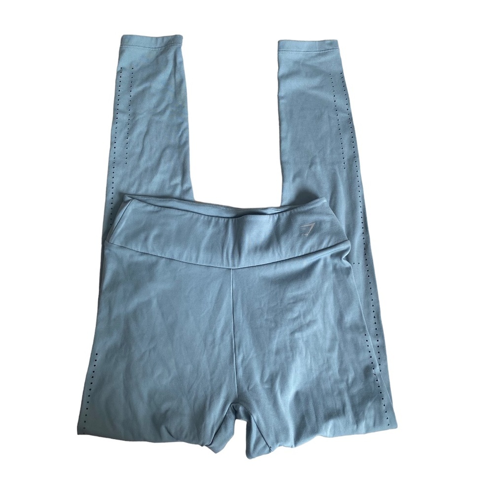 Gymshark Laser Cut Tights BLUE gray smooth airbrush effect size M medium - Picture 9 of 12